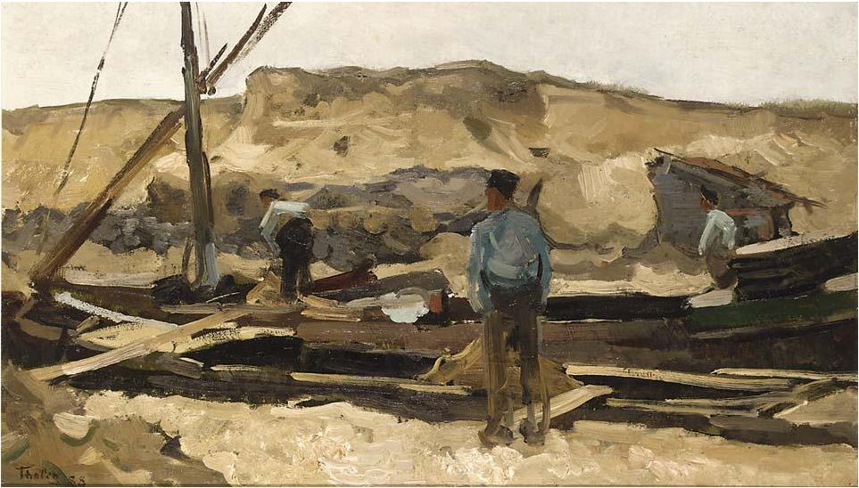 Willem Tholen: Zandgravers in de duinen van Scheveningen